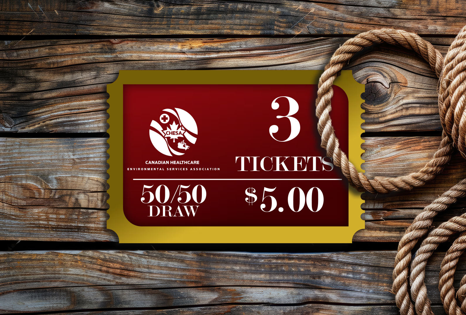 50/50 Draw 3 Tickets